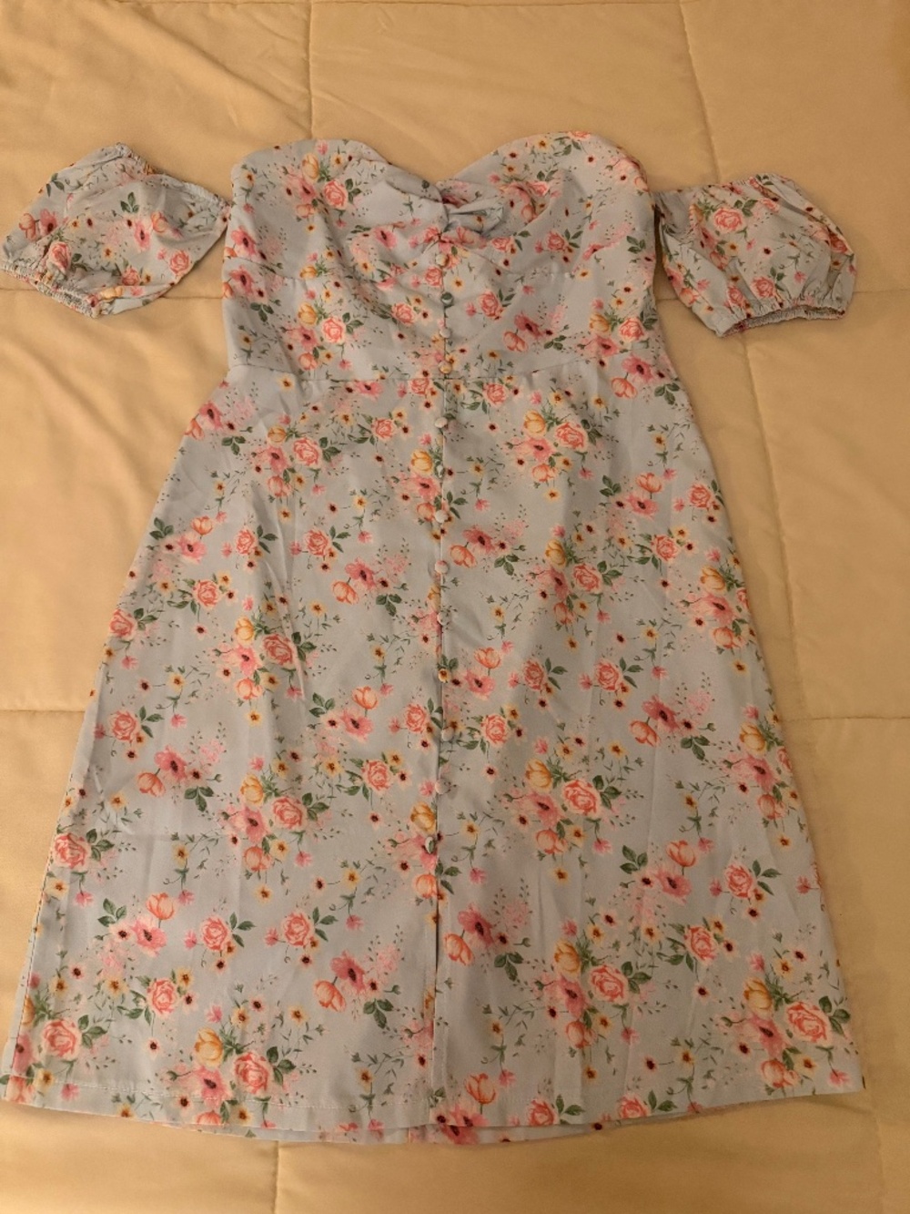 Beautiful Off-the-Shoulder Floral Dress – Perfect for Spring & Summer 🌸